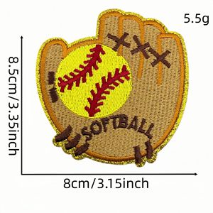 Patchs thermocollants brodés pour le jour <span class=keywords><strong>de</strong></span> match <span class=keywords><strong>de</strong></span> baseball, motifs Léopard, Éclair, Feu, Chignon désordonné, Gant, pour vêtements, jeans et vestes - Product Image 6
