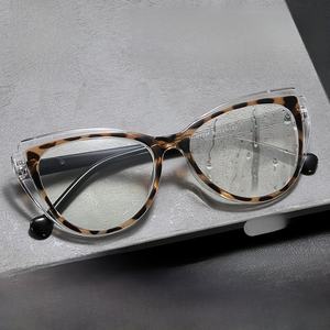 클래식 여성용 고양이 안경 PC 프레임 트렌디 컬러 그라데이션 변색 방지 블루 라이트 안경, 손상 무료 교체 - Product Image 6