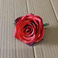 Kepala Bunga Mawar Sutra Simulasi Berkualitas Tinggi untuk Corsage Pernikahan, Aksesoris Rambut, Dekorasi Topi, Bunga Buatan DIY, Anyaman Pan