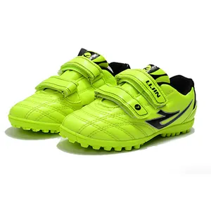 Novos Respirável Resistente Ao Desgaste Sapatos De Futebol Artificial Turf Soccer Shoes crianças meninos azuis