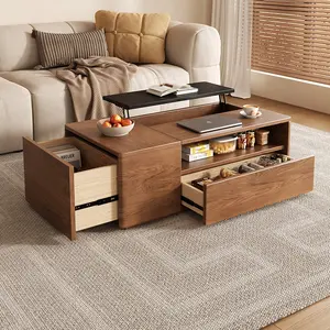 Tavolo da tè moderno minimalista quadrato con funzione di sollevamento del soggiorno