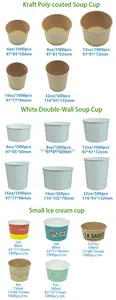 Wholesale Disposable Premium Customized Printed Food Cup Takeaway Kraft Paper Hot Soup Cups With Vented Paper Lid