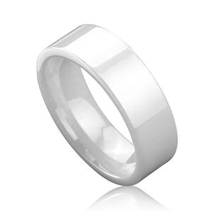 Einfacher weißer Zirkonia Keramik Ehering - Product Image 4