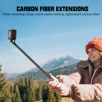 Adaptateur 1/4 femelle vers GoPro, perche d'extension en fibre de carbone, support léger pour selfie stick, pour caméra d'action Insta360 DJI Osmo 360