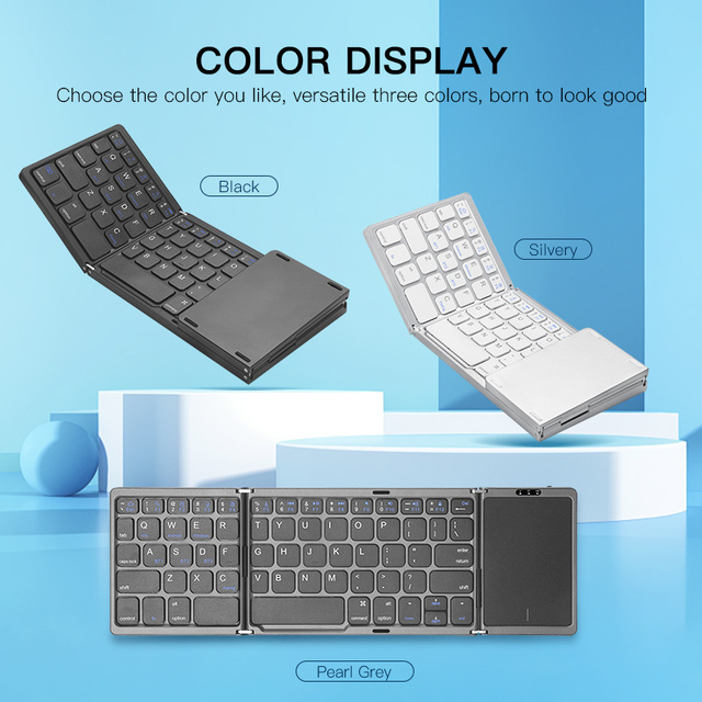 China Manufacturer Slim Foldable BT Wireless Keyboard With Touchpad for Windows Android Tablet Mini Bt Wireless Keyboard