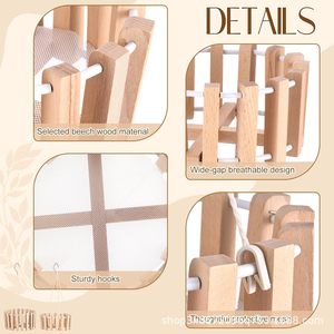 Cross-border wooden hanging flower pots with holes, outdoor <b>gardening</b>, flower pots, solid wood <b>hook</b>-type planting baskets - Product Image 4