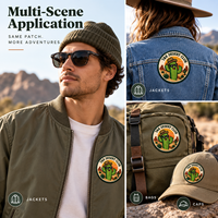 Patchs personnalisés à coudre ou thermocollants motif cactus du désert pour vestes bomber et vêtements