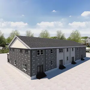 2023 новый дизайн недвижимости 2 этажа pre fab модульные портативные пенный цементные дома с гаражом