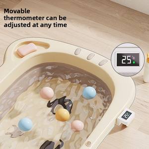 Ensemble de bain pliable 5 pièces pour nouveau-né <span class=keywords><strong>avec</strong></span> <span class=keywords><strong>coussin</strong></span>, motif animal, en plastique, <span class=keywords><strong>avec</strong></span> jouets de bain, idéal comme cadeau - Product Image 2