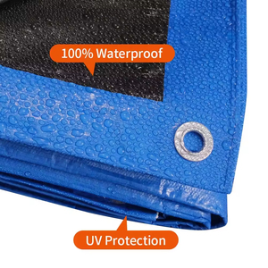 Bâche en plastique robuste, imperméable, en <span class=keywords><strong>polyéthylène</strong></span> PE, bleu, gris, orange, pour camion à plateau, couverture de bois d'œuvre en acier, multi-usages - Product Image 4