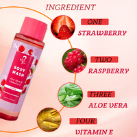 Gel douche naturel personnalisé fraise rosier fruit aloe vera vitamine E parfum en vrac gel douche hydratant éclaircissant