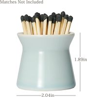 Boîte à allumettes bleue en céramique faite à la main, pot à allumettes mignon avec griffoir pour bougies, cheminée, salon