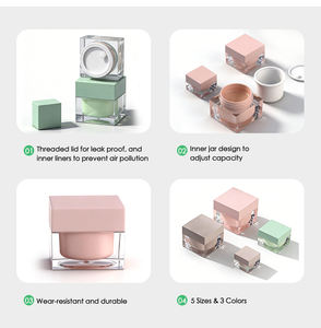 <span class=keywords><strong>Pot</strong></span> carré en acrylique <span class=keywords><strong>de</strong></span> luxe 50g, <span class=keywords><strong>pot</strong></span> vide carré en acrylique pour salons <span class=keywords><strong>de</strong></span> beauté et routine <span class=keywords><strong>de</strong></span> soins personnels - Product Image 3