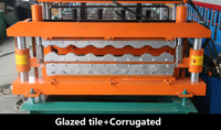 Machine de fabrication de tuiles de toiture en acier coloré à double couche à grande vitesse avec moteur à engrenages 4KW, formage à rouleaux pour tôles de toiture