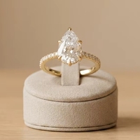 Bague en moissanite taille poire 8 carats sur mesure, certifiée GRA, couleur D VVS, argent sterling S925
