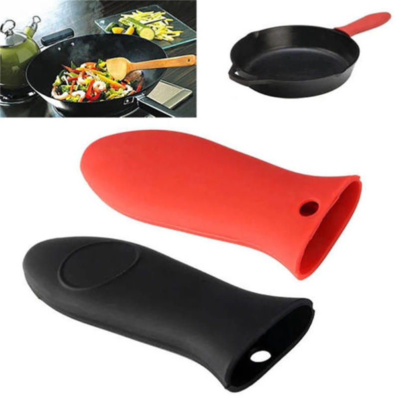 Heat Resistant BPA Free Durable Soft Pot Handle Cover Silicone Hot Handle Holder for Cast Iron Skillets and Frying Pans