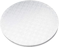 Base ronde en carton épais de 12 mm, robuste, de couleur blanche, pour gâteaux, avec bord lisse, plateau à gâteau