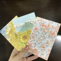 Tarjeta de Felicitación de Papel Artístico con Relieve de Lujo Personalizada con Estampado en Lámina para Regalo Corporativo