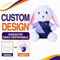 Porte-clés en peluche doux personnalisé en forme de lapin, fabriqué en Chine, avec emblème et contour sur mesure