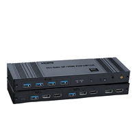 Hardrock Advanced Dual Monitor KVM Switch untuk HDMI 2.1 DP USB 3.0 Hub dengan HDCP 2.3 untuk Gaming & Creator Studio