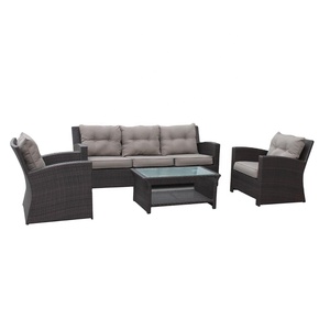 High Quality 5 seater synthetic plastic rattan sofa outdoor garden wicker furniture