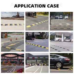 Interruttore di velocità in gomma giallo-nero dosso/gobba per la sicurezza del traffico - Product Image 6