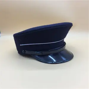 customize High Quality Detachable Navy Uniform Dress Cap Officer Peaked hotel Cap hat