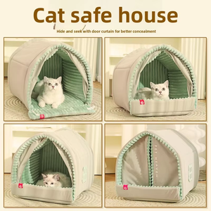 <span class=keywords><strong>Panier</strong></span> pour chat de luxe en gros, style dessin animé mignon, motif dessin animé, amovible et lavable, pour l'hiver et toutes les saisons - Product Image 4