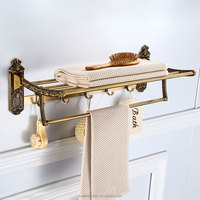 Ensemble d'accessoires sanitaires pour salle de bain en métal brossé, porte-serviettes mural en aluminium bronze antique