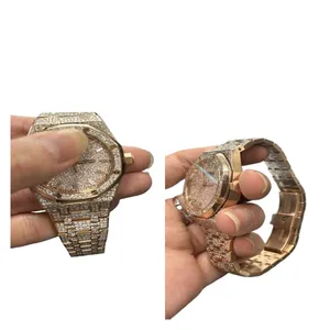 Custom Diamond Watch Hip hop Style Luxury Setting Moissanite Full Iced Cut VVS Moissanite Watch
