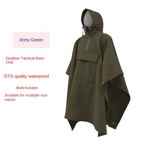 Outdoor Modern Simple Waterproof <b>Raincoat</b> Climbing Ultra-light Cam Hiking Tee-in-One Can Be Used As Tent Mat GTX Material - Product Image 3