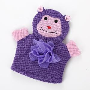 Cuerpo exfoliante ducha de bebé de dibujos animados animal Rana pato conejo baño guante con baño de flores - Product Image 4