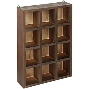 Custom wooden freestanding multifunctional display rack, wall hanging shadow box, wooden freestanding cube partition