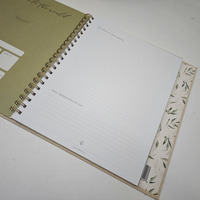 Reliure en fil métallique à spirale imprimée de logo doré personnalisé Carnets de notes A5 à couverture en papier guidé
