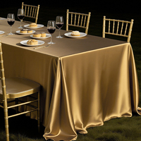 Nappe de table rectangulaire en satin luxueuse et sophistiquée, brillante, pour mariages, fiançailles et événements en plein air