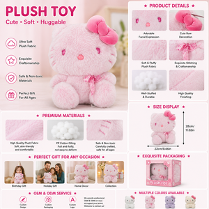 Peluche di Lusso <span class=keywords><strong>Hello</strong></span> KT Rosa Personalizzato a Forma di Cuore, Morbido Pupazzo Animale, Regalo di San Valentino, Produzione all'Ingrosso per Bambini - Product Image 2