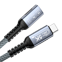 Cable de Extensión de Aleación de Aluminio Tipo-C a Tipo-C de 5A 240W, USB3.2 Gen2 20Gbps 5K60Hz