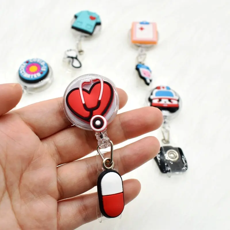 Wholesale price amazon hot selling medical badge holder for nurse doctor ID card Rotatable Clip