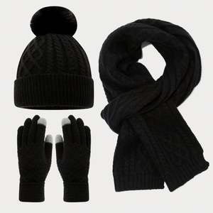 Conjunto de 3 Piezas para Mujer: Gorro de Punto, Bufanda y Guantes Táctiles para Invierno, con Protección para las Orejas y Forro Polar - Product Image 6