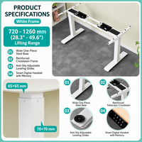 Bureau assis-debout électrique ergonomique et durable en fer, avec double moteur dissimulé, réglable en hauteur sur 2 niveaux, pour le bureau