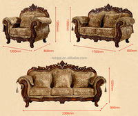 Ensemble de canapés en bois massif antique, 7 places, canapé de salon de luxe, style classique arabe, moyen-oriental, européen, combinaison de canapés 1, 2, 3 places