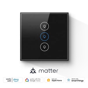 Interruptor inteligente con WiFi Matter, interruptor <span class=keywords><strong>de</strong></span> luz estándar <span class=keywords><strong>de</strong></span> la UE, funciona con <span class=keywords><strong>Apple</strong></span> Home, Google <span class=keywords><strong>Alexa</strong></span>, 3 bandas, 10A, máx., 240V, cristal, 86 Uds. - Product Image 2