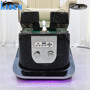 Sillón de Pedicura Multifuncional KISEN, Spa con Llenado/Escurrido Automático, Respaldo Reclinable, Cuero Sintético, Portátil, para Salón de Belleza y Uñas - Product Image 5