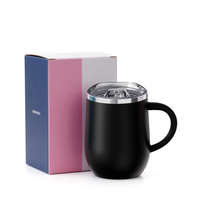Gobelet isotherme à double paroi en acier inoxydable, forme d'œuf, design classique, mug thermique de Noël avec poignée, pour le camping