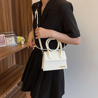Bolso de Mano Cruzado Cuadrado Pequeño y Elegante de Color Sólido con Bolsillo para Teléfono, Estilo Nuevo