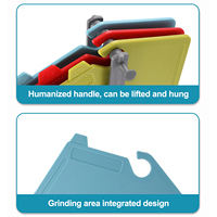 Lot de 4 planches à découper en plastique de qualité alimentaire avec support, lavables au lave-vaisselle.