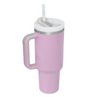 IStapromo Regalos en Stock: Taza Termo para Café, Vaso Térmico de Acero Inoxidable Aislado con Pajita, Vaso de 40oz con Asa