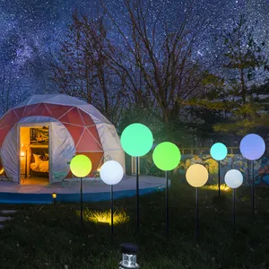 Boule de lumière led en plastique étanche IP65, lampes de jardin led orbes led boule solaire led lustre solaire boule globe lumière la