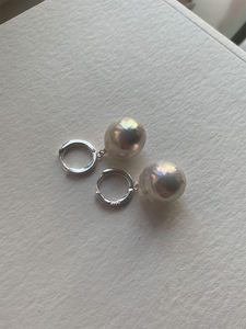 Pendientes Largos Redondos de Perlas Barrocas, Grado AAA, Blancas, de Agua Dulce Real, Modernas, Naturales, Grandes - Product Image 4