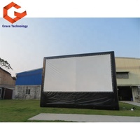 Écran de cinéma gonflable d'extérieur de 2 "/24 pieds, pour cinéma, avec projecteur